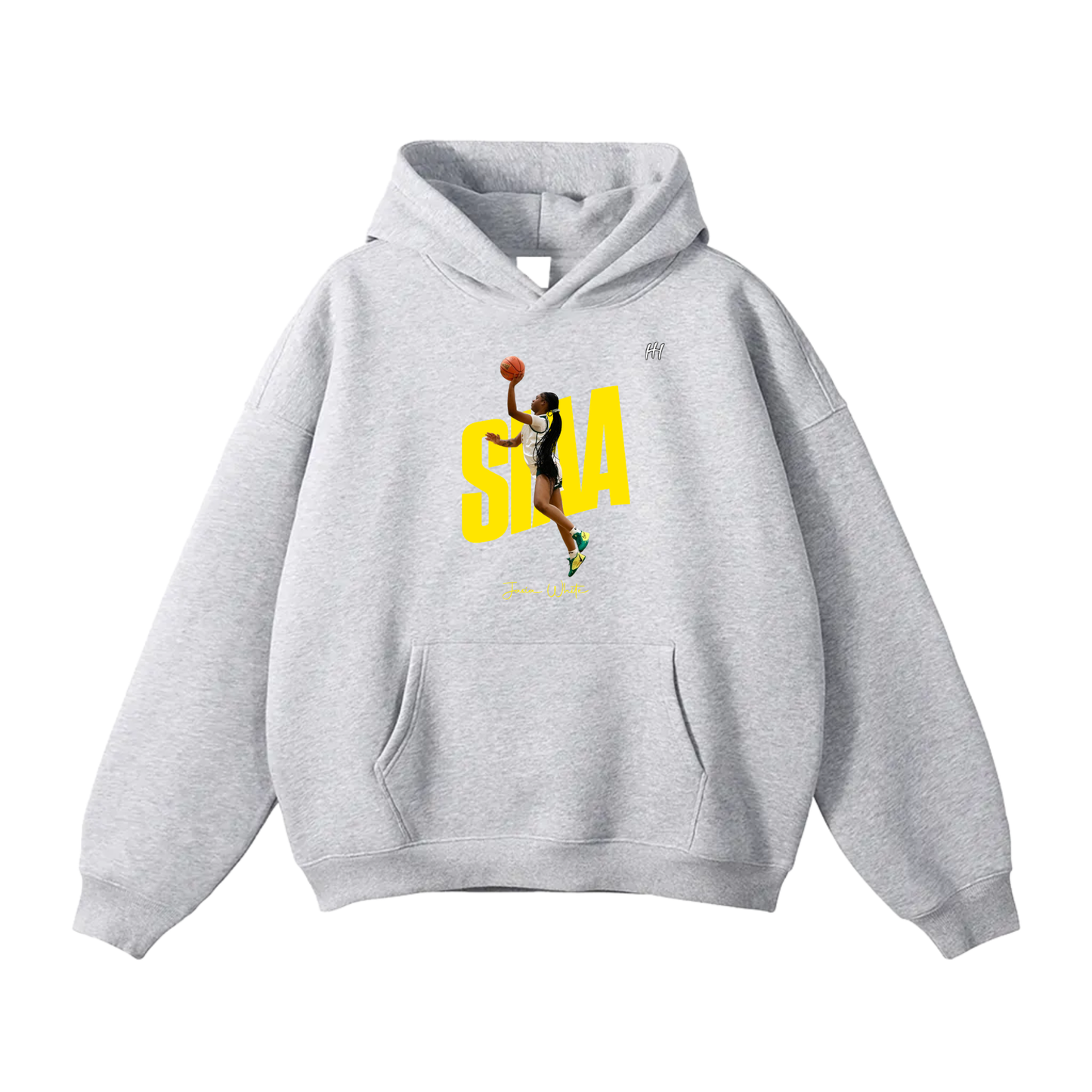Jasia White Oversize Fleeced Hoodie