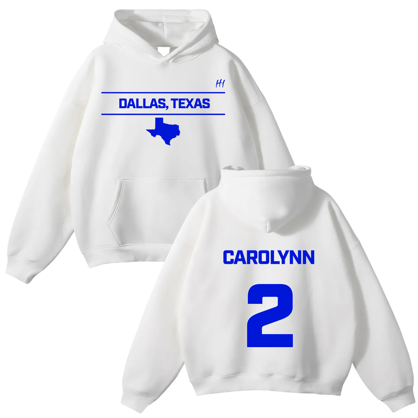Carolynn Blue Oversize Fleeced Hoodie