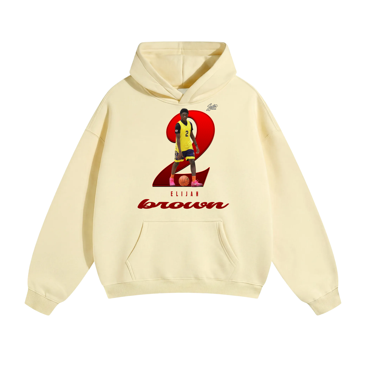 Elijah Brown Oversize Fleeced Hoodie