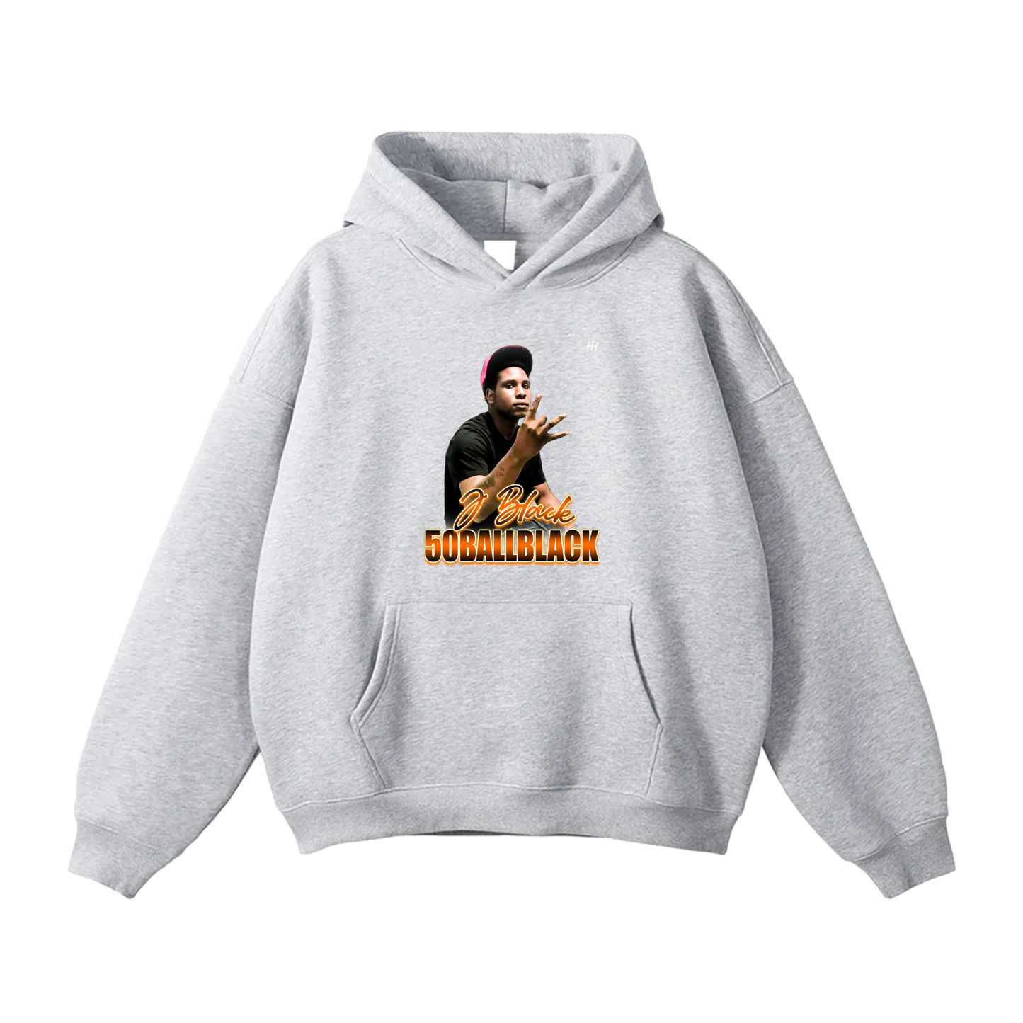 J Black Oversize Fleeced Hoodie