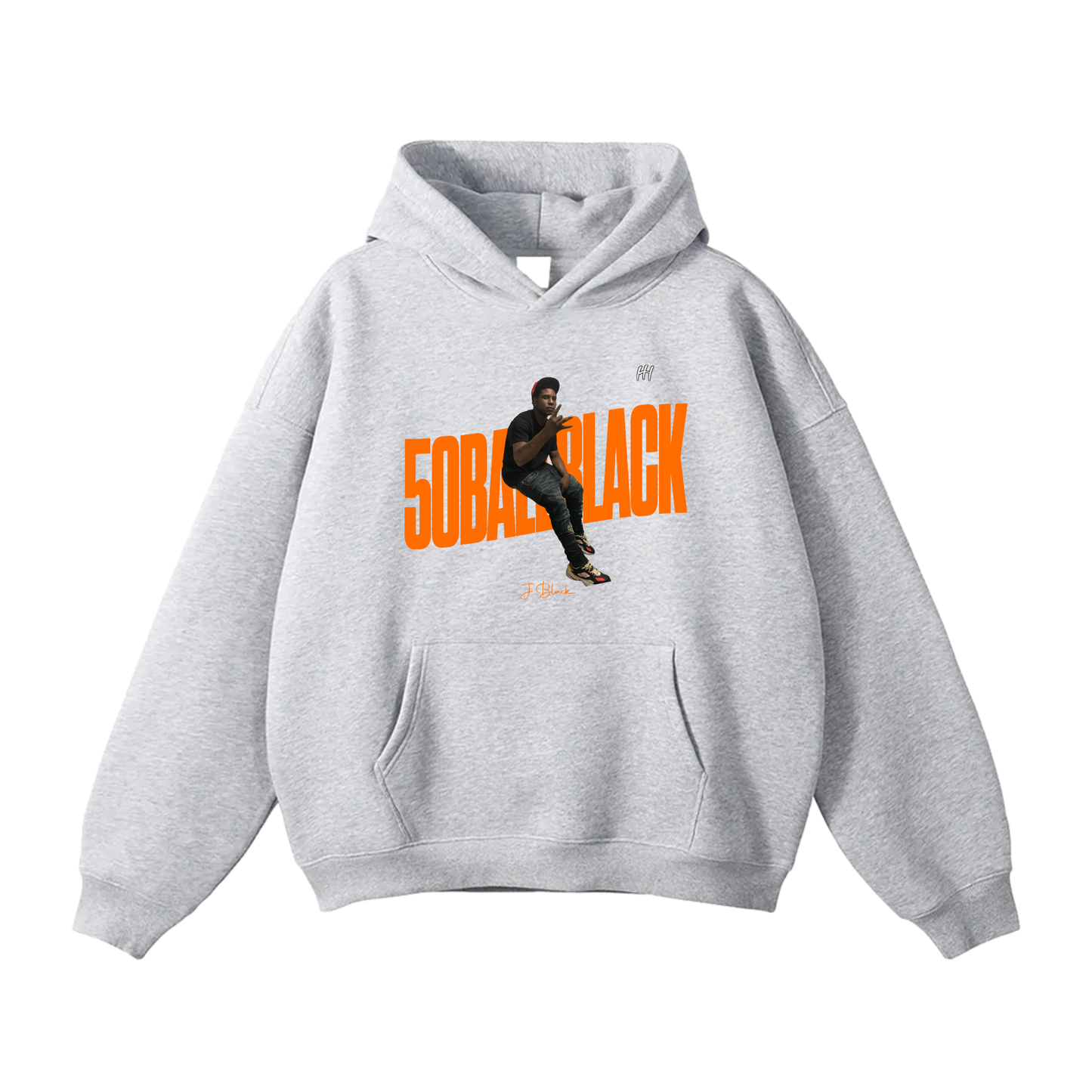 J Black Oversize Fleeced Hoodie