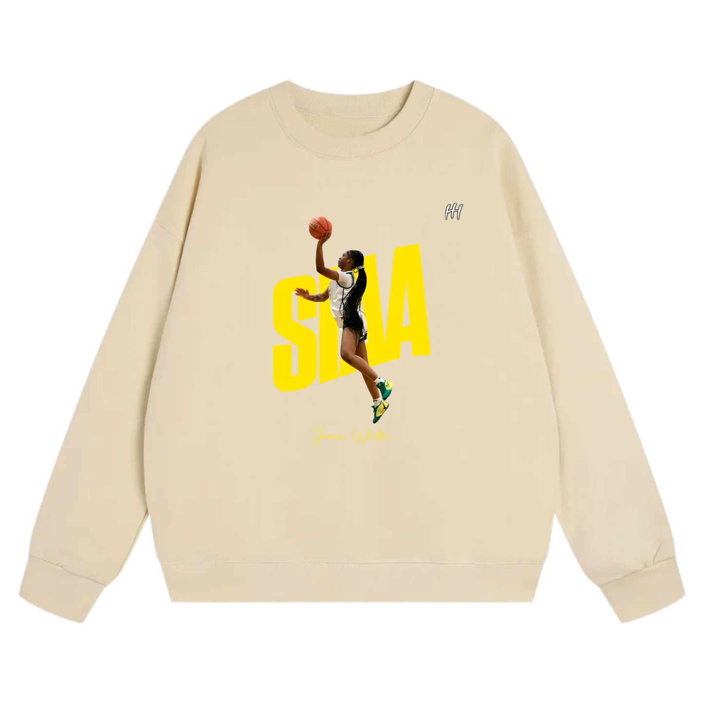 Jasia White Heavyweight Crewneck Sweatshirt