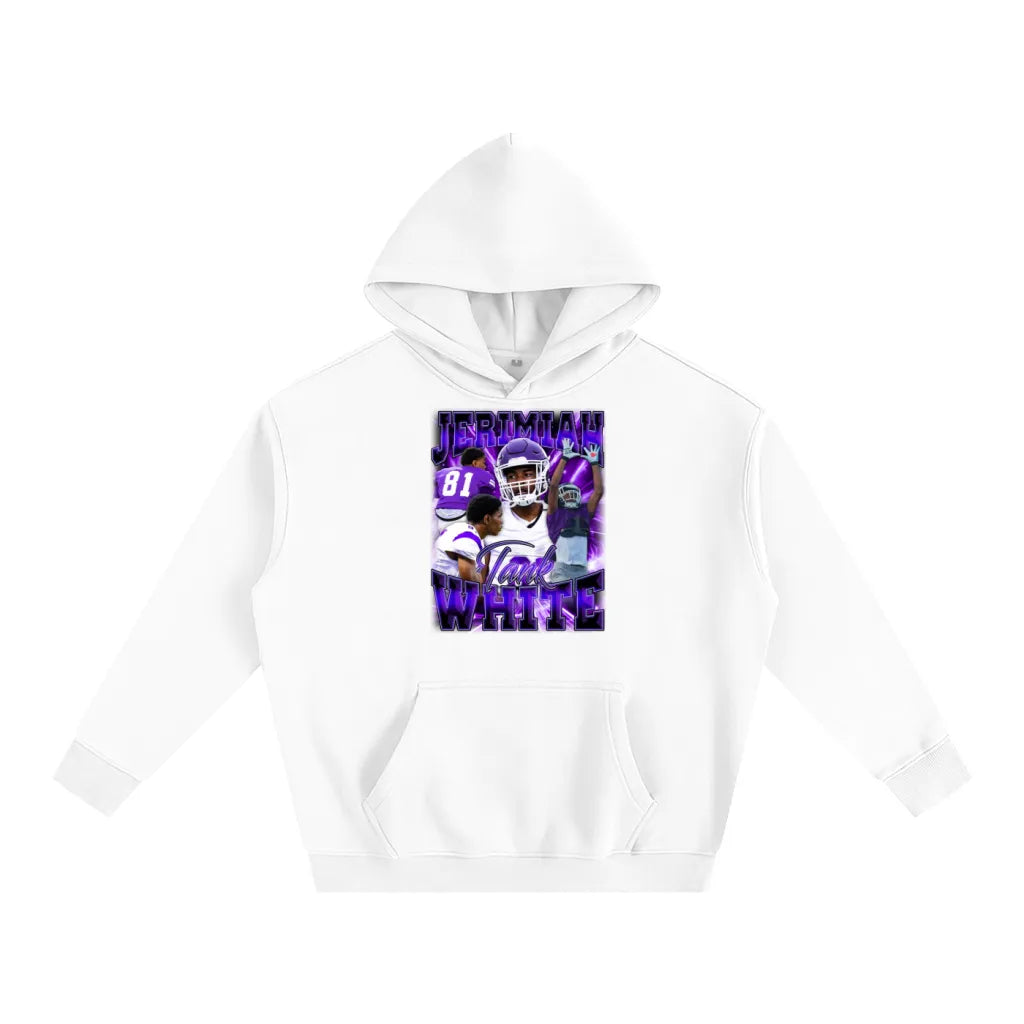 Jerimiah White Oversize Fleeced Hoodie