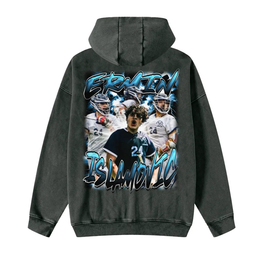Ermin islamovic Snowwashed Zip-Through Fleece Hoodie