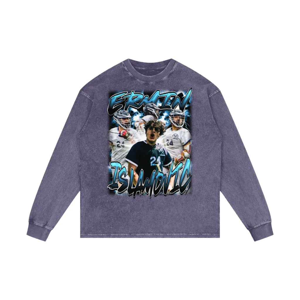 Ermin Islamovic Acid Wash Oversized Long Sleeve Tee