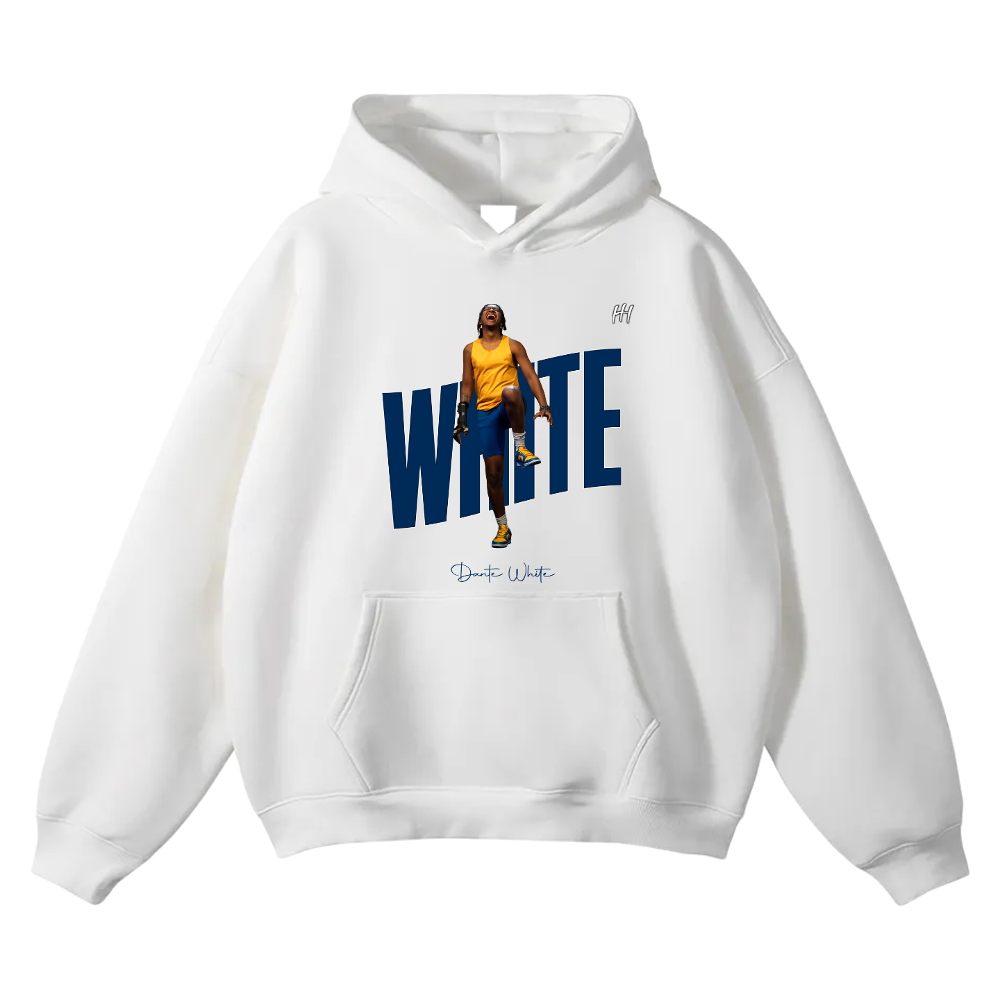 Dante White Oversize Fleeced Hoodie