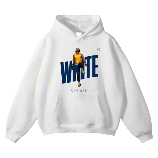 Dante White Oversize Fleeced Hoodie