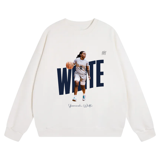 Yasminah White Heavyweight Crewneck Sweatshirt