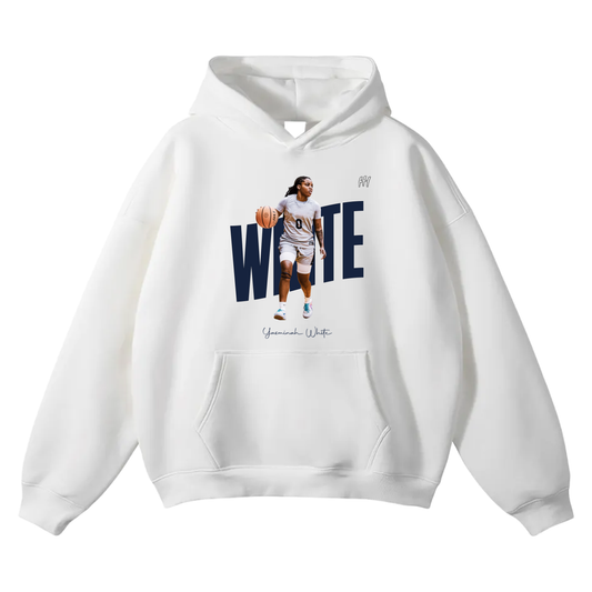 Yasminah White Oversize Fleeced Hoodie
