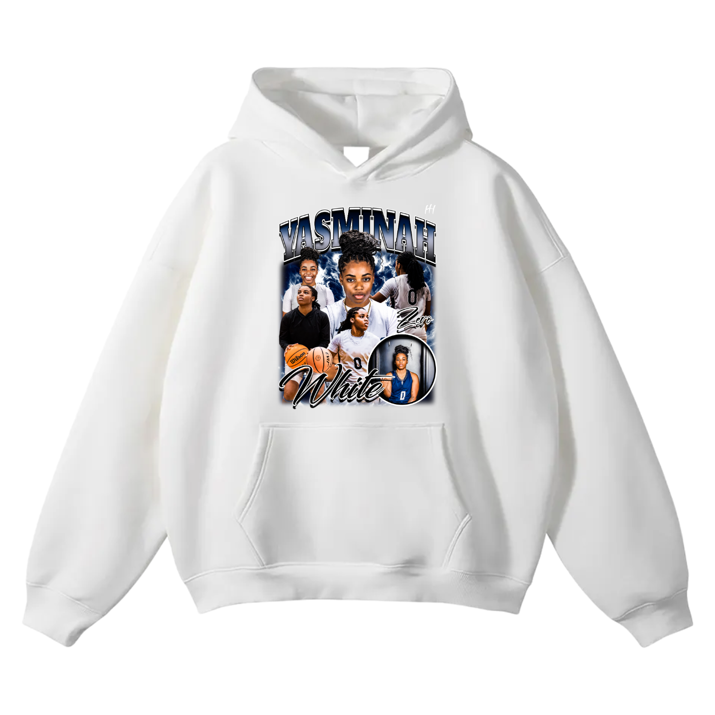 Yasminah White Oversize Fleeced Hoodie