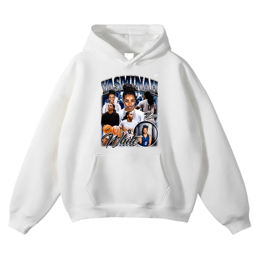 Yasminah White Oversize Fleeced Hoodie