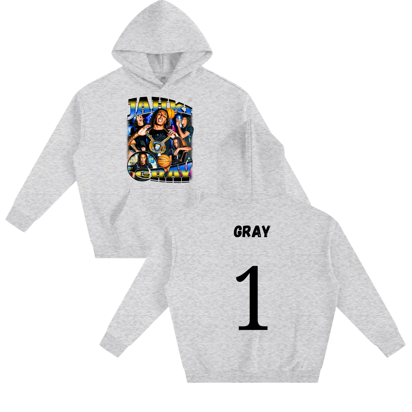 Jahki Gray Oversize Fleeced Hoodie