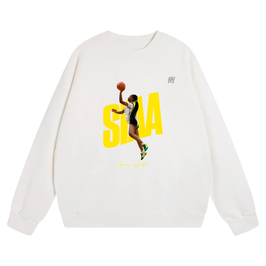 Jasia White Heavyweight Crewneck Sweatshirt