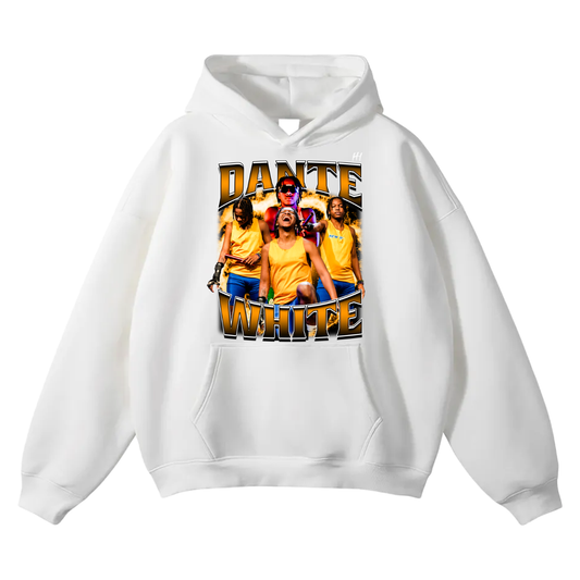 Dante White Oversize Fleeced Hoodie