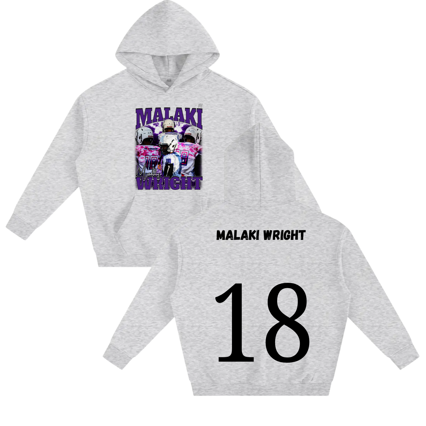 Malaki Wright Oversize Fleeced Hoodie