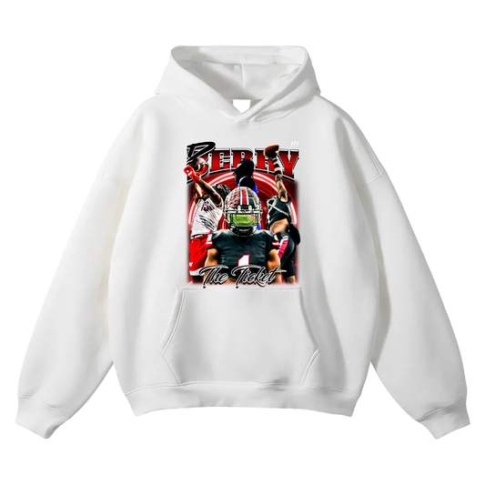 D Berry Oversize Fleeced Hoodie