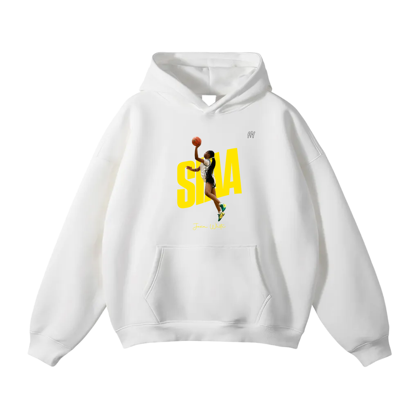 Jasia White Oversize Fleeced Hoodie