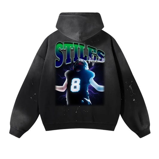 Stiles Mitchell Vintage Wash Frayed Fleece Hoodie