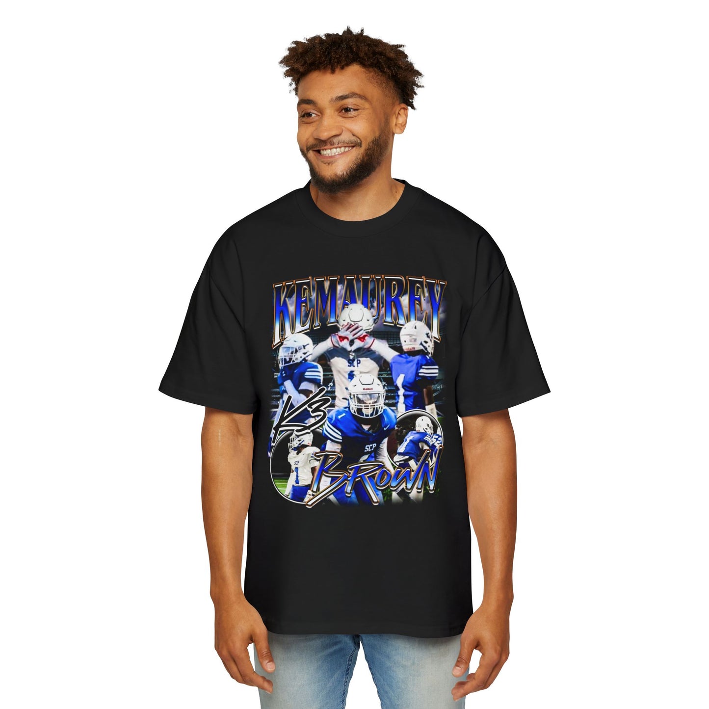 Kemaurey Brown Oversized Retro Tee