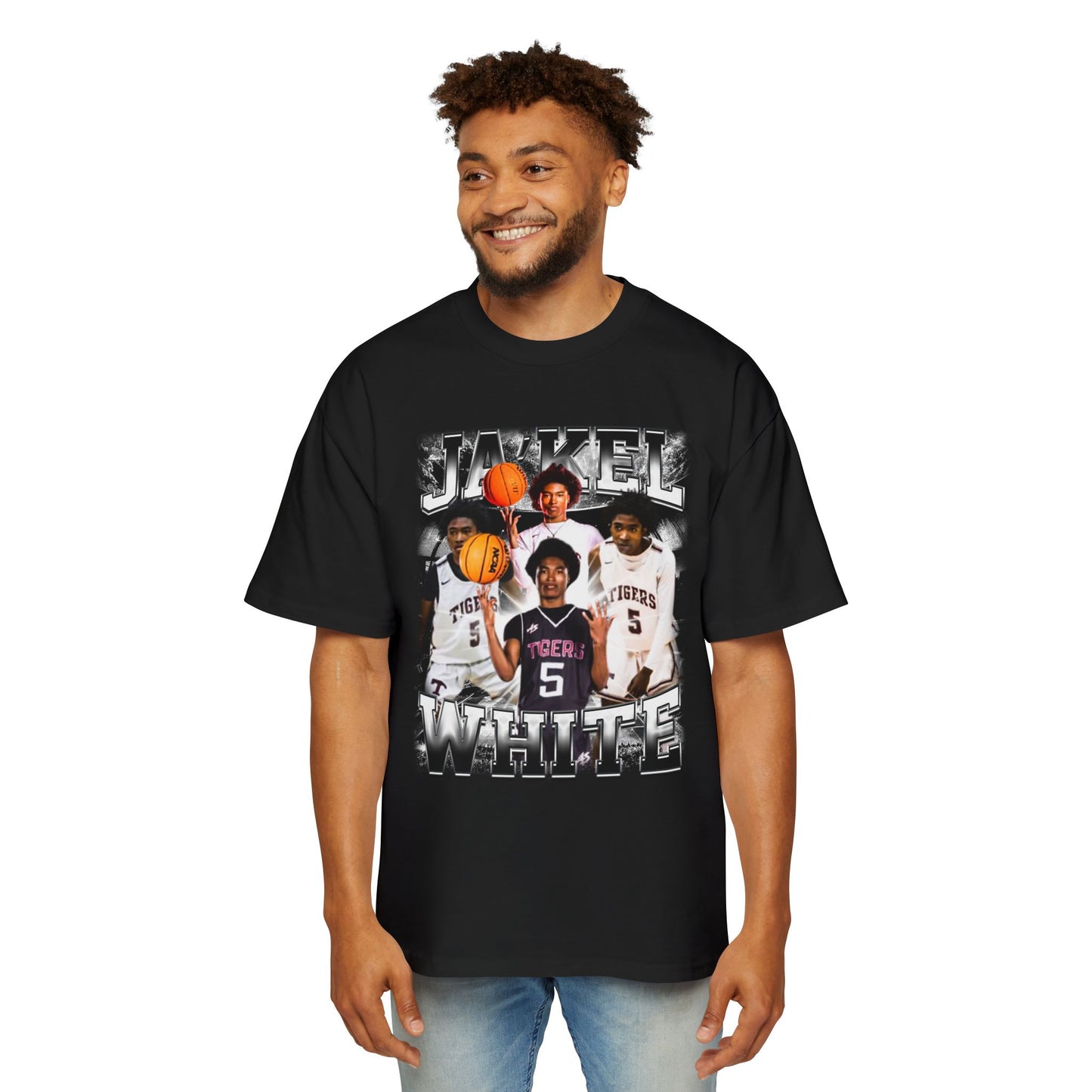 Ja’kel White Oversized Retro Tee