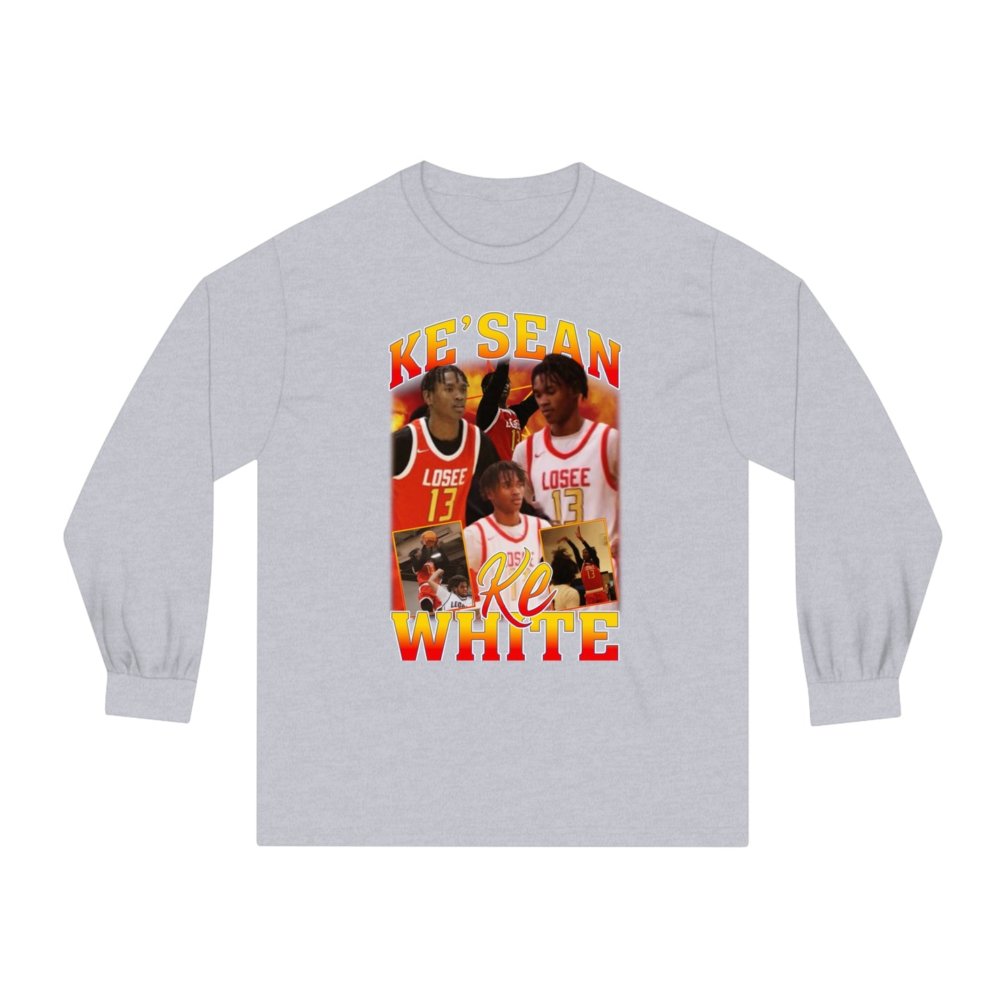 Ke'sean White Classic Long Sleeve T-Shirt