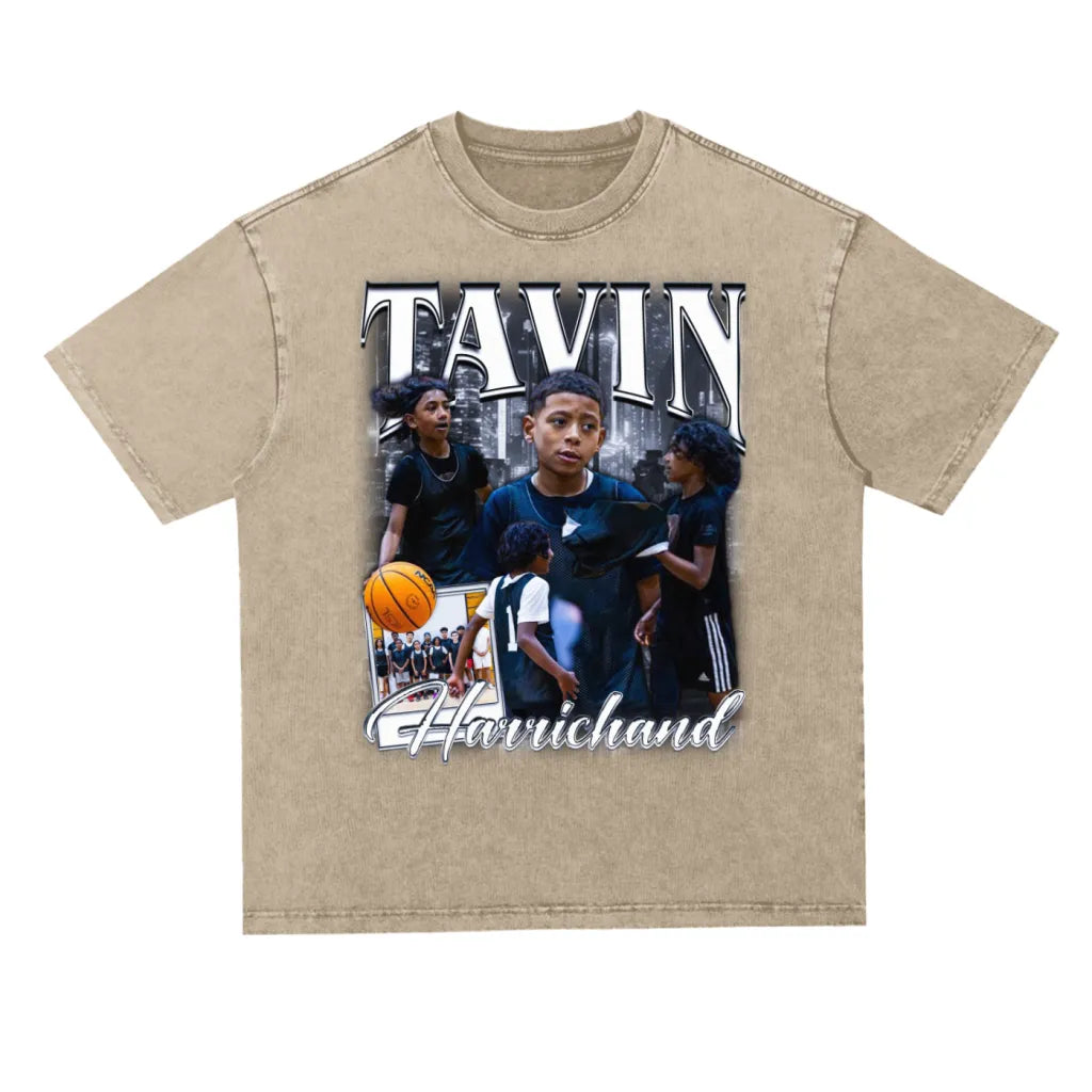 Tavin Harrichand Oversized Acid wash T-shirt