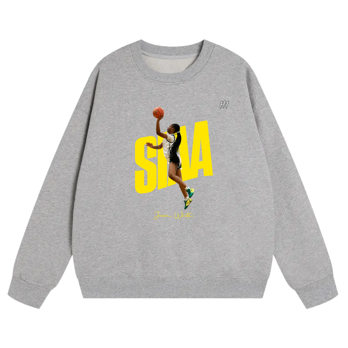Jasia White Heavyweight Crewneck Sweatshirt