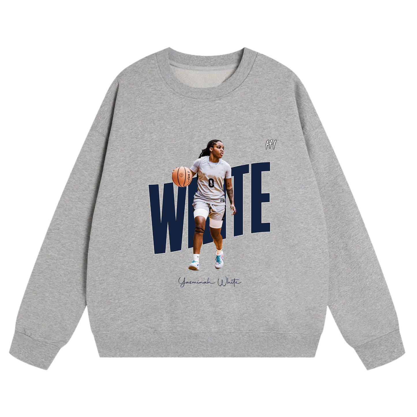 Yasminah White Heavyweight Crewneck Sweatshirt