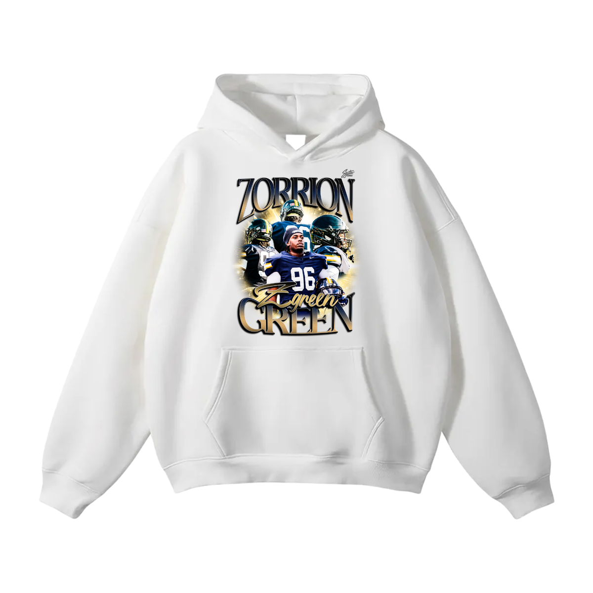 Zorrion Green Oversize Fleeced Hoodie