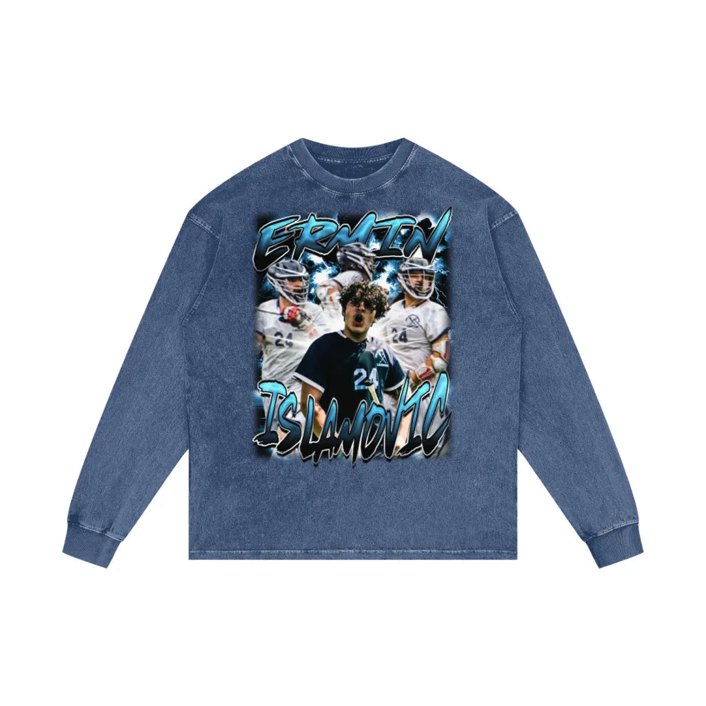Ermin Islamovic Acid Wash Oversized Long Sleeve Tee