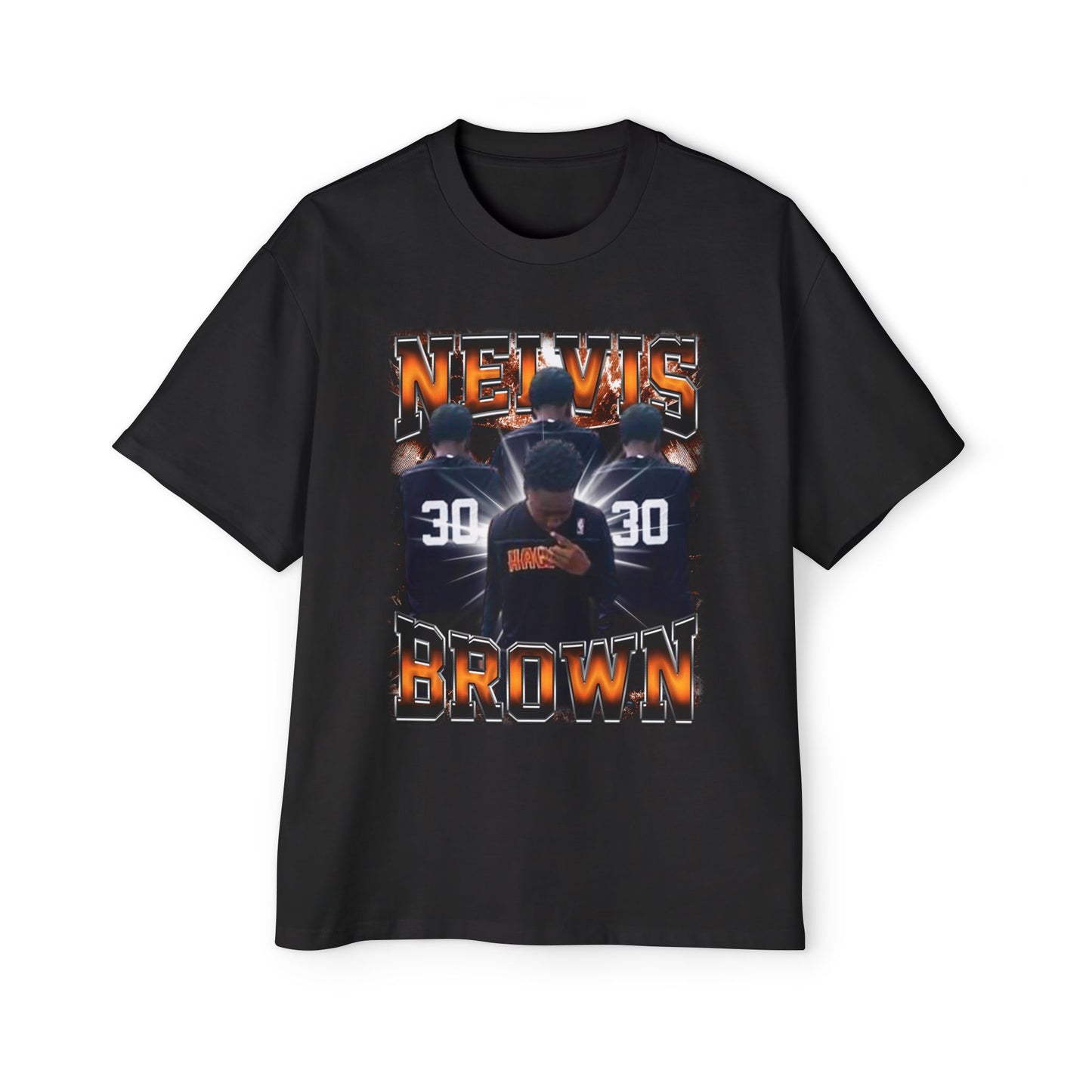 Nelvis Brown Oversized Retro Tee