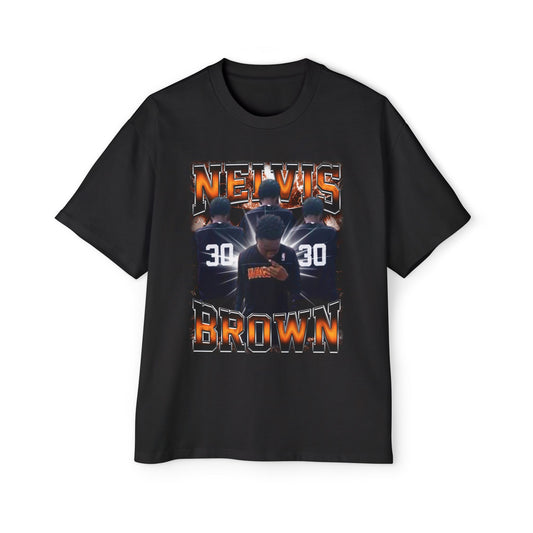 Nelvis Brown Oversized Retro Tee