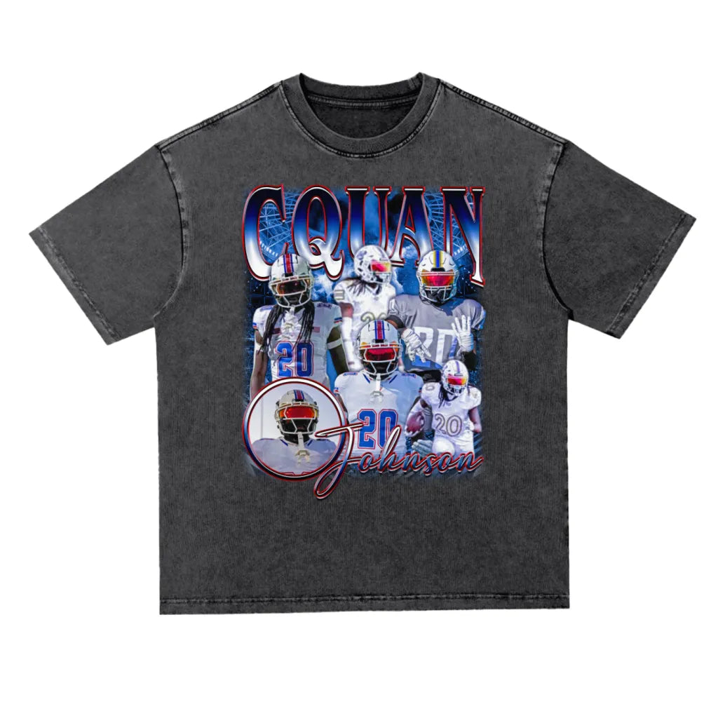 Cquan Johnson Oversized Acid wash T-shirt