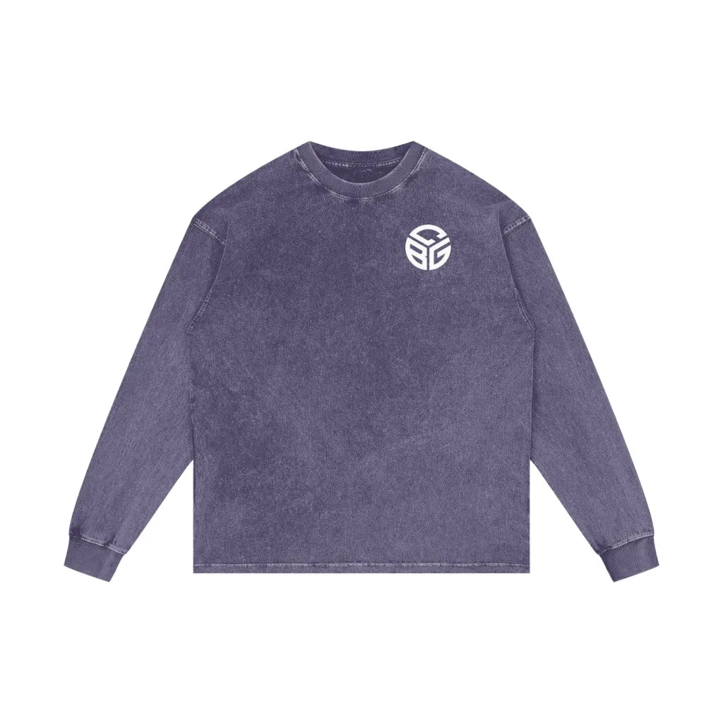 David Johnson Jr Acid Wash Oversized Long Sleeve Tee
