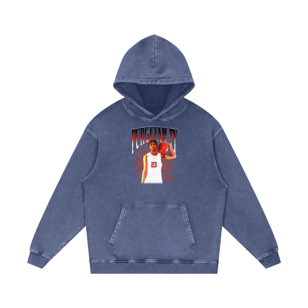 Tyleek Turner Acid Wash Oversized Hoodie