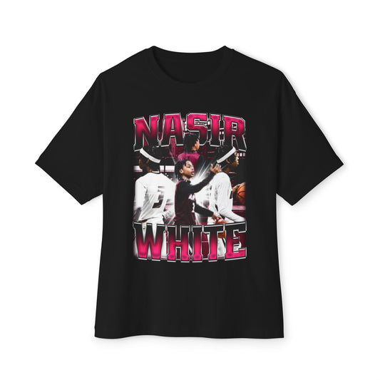 Nasir White Oversized Vintage Tee