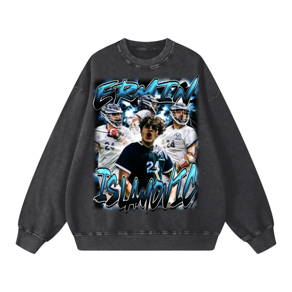 Ermin Islamovic Acid Wash Crewneck Sweatshirt