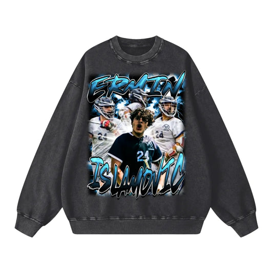 Ermin Islamovic Acid Wash Crewneck Sweatshirt