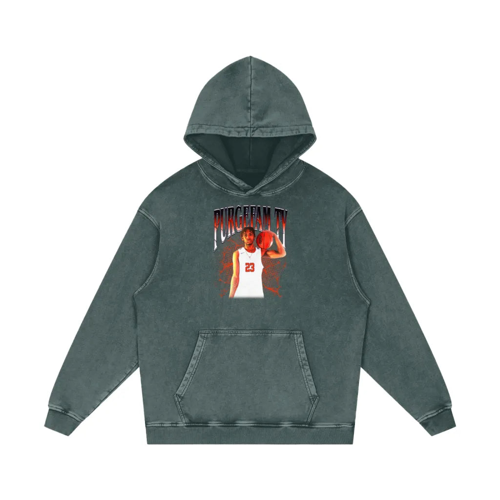 Tyleek Turner Acid Wash Oversized Hoodie
