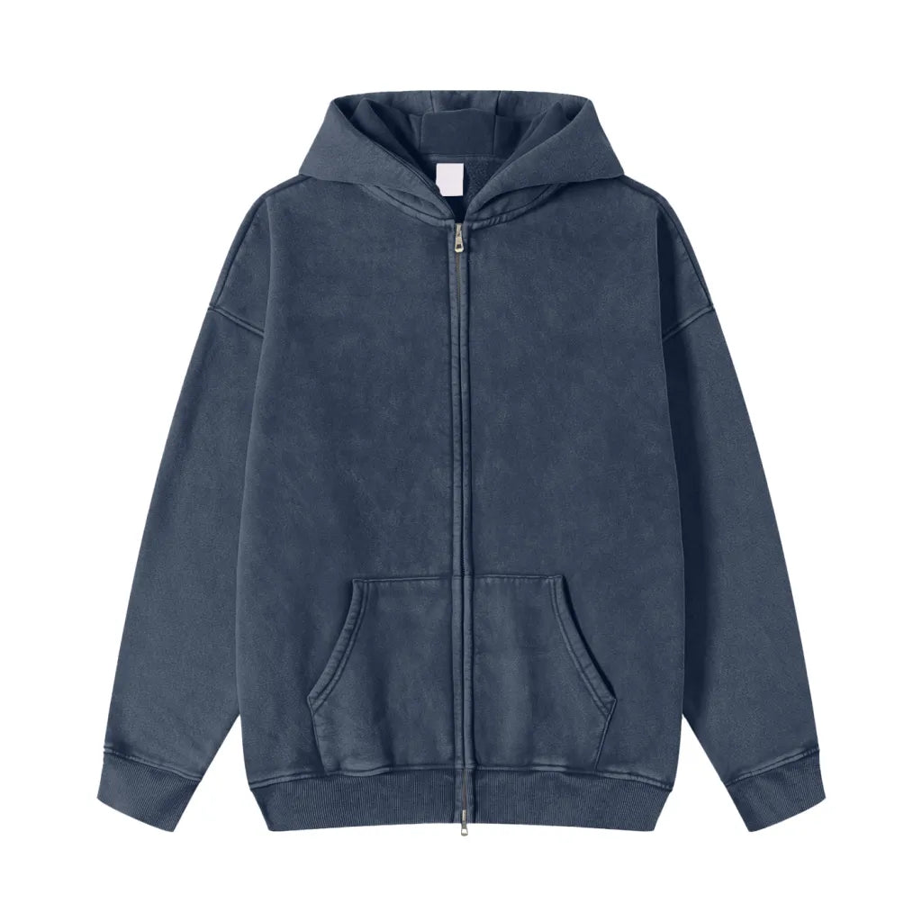 Ermin islamovic Snowwashed Zip-Through Fleece Hoodie