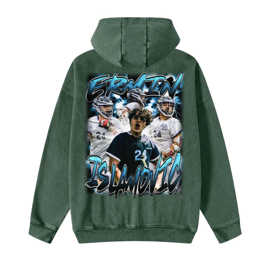 Ermin islamovic Snowwashed Zip-Through Fleece Hoodie