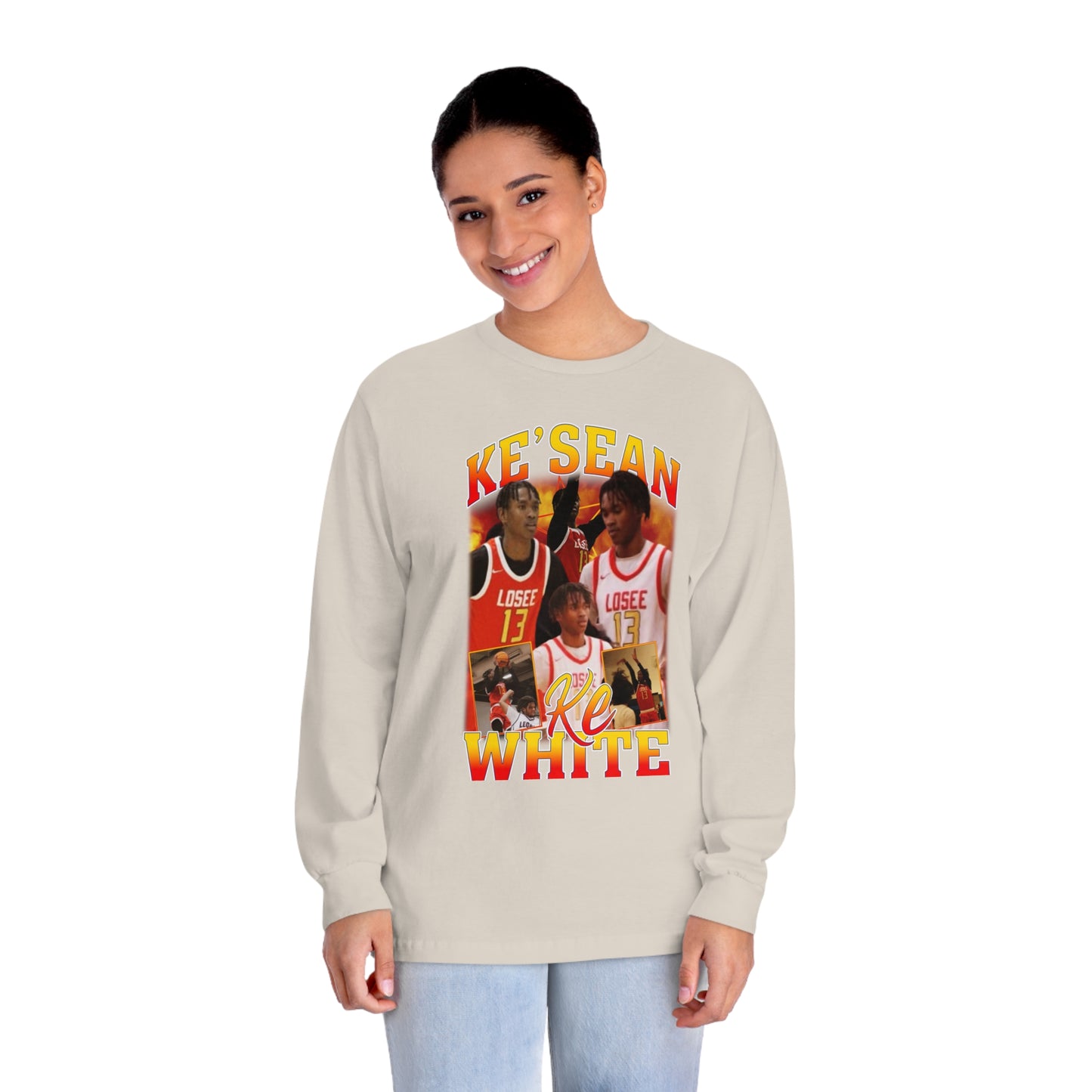 Ke'sean White Classic Long Sleeve T-Shirt