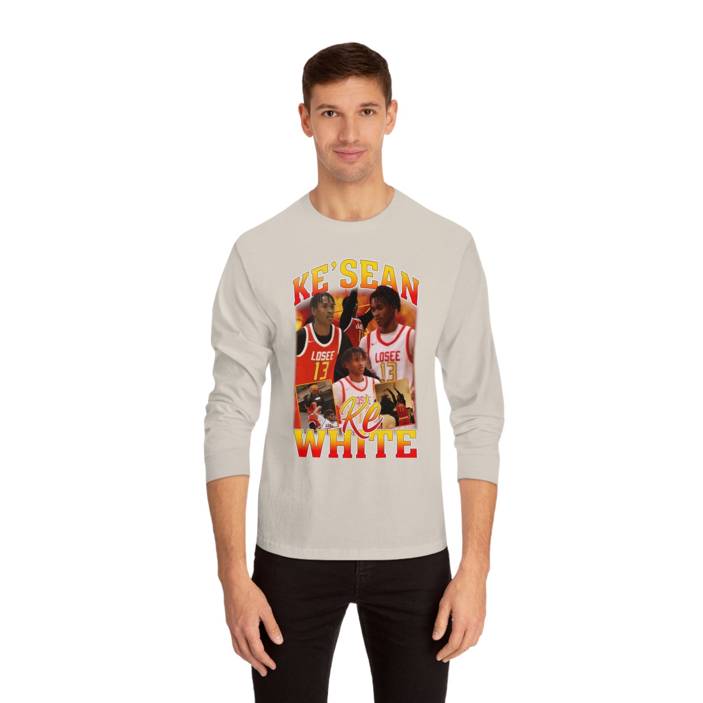 Ke'sean White Classic Long Sleeve T-Shirt