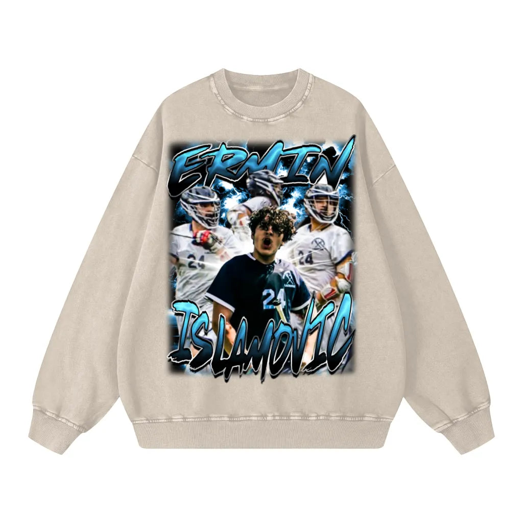 Ermin Islamovic Acid Wash Crewneck Sweatshirt