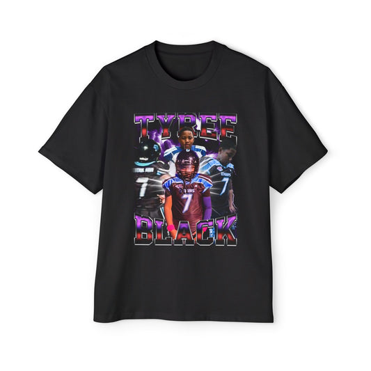 Tyree Black Oversized Retro Tee