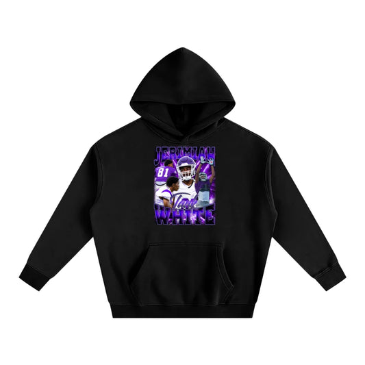 Jerimiah White Oversize Fleeced Hoodie