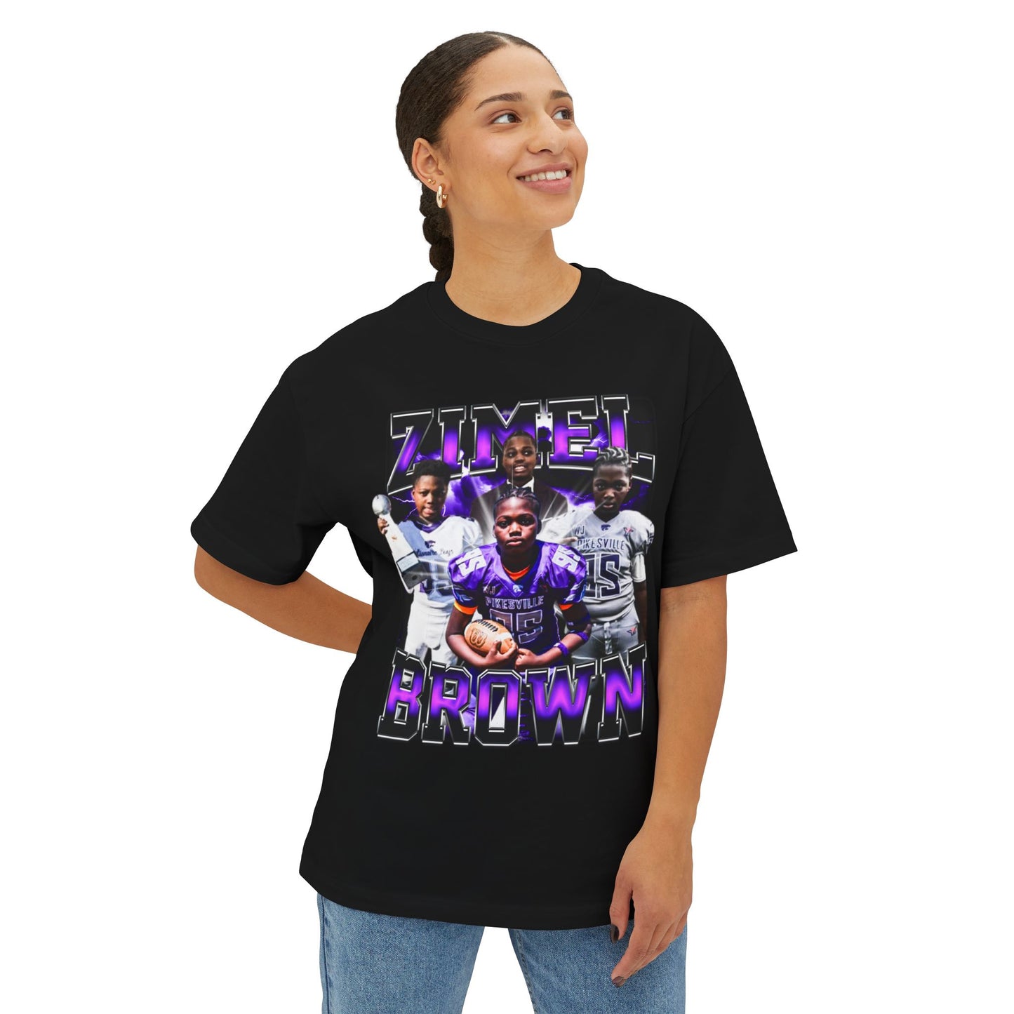 Zimel Brown Oversized Tee