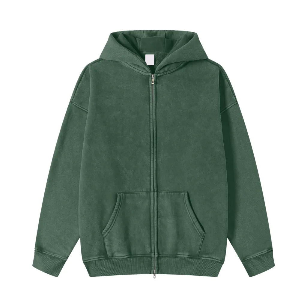 Ermin islamovic Snowwashed Zip-Through Fleece Hoodie