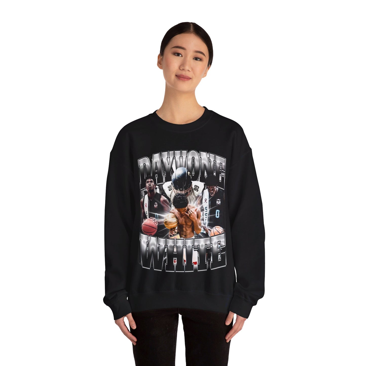 Dayvone White Crewneck Sweatshirt