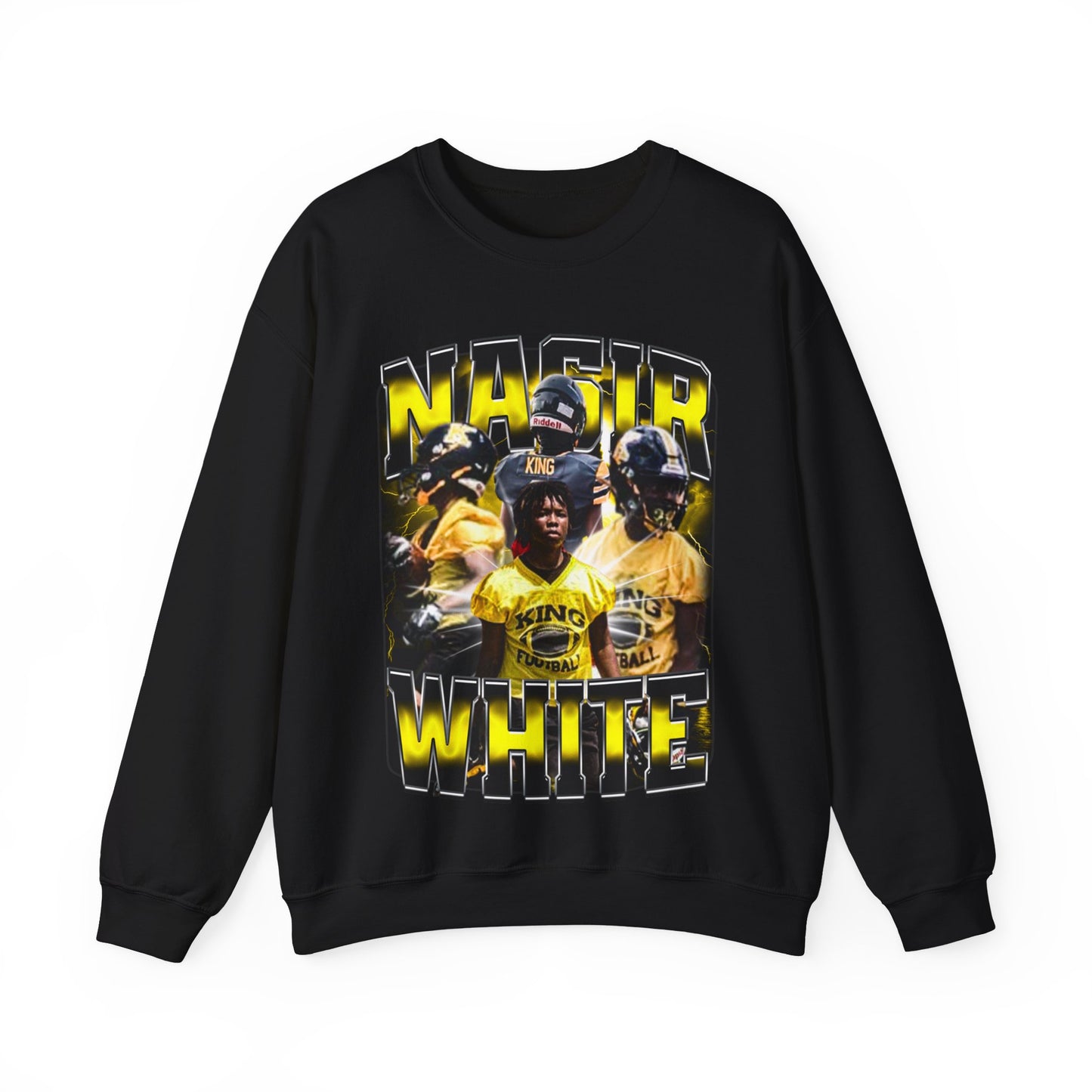 Nasir White Crewneck Sweatshirt